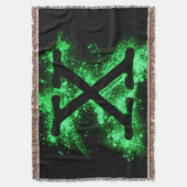 Letter X Groen Hoofdstedelijk Alfabet Deken (Voorkant Verticaal)