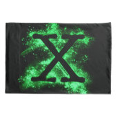 Letter X Groen Hoofdstedelijk Alfabet Kussensloop (Achterkant)