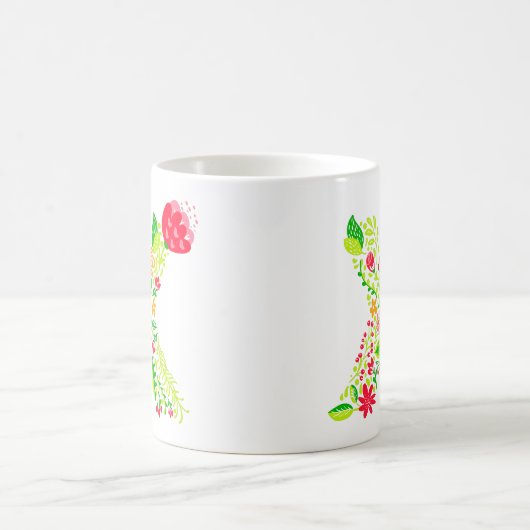 Letter X in Flowers Coffee Mok (Center)