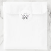 Letter X Initiaal Monogram met Angel Wings & Halo Ronde Sticker (Tas)