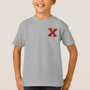 Letter X - Initiaal naam alfabet monogram T-shirt