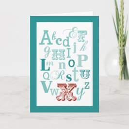Letter X Initiaal Naam Alphabet Birthday Blauwgroe Kaart