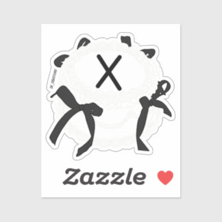Letter X Initiaal Zwart En Wit Strik Vintage Cake Sticker