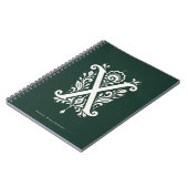 Letter X Linocut Botanisch Monogram Notitieboek (Linkerzijde)