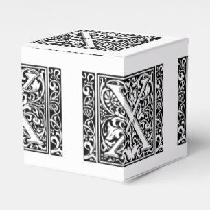 Letter X Middeleeuws Monogram Art Nouveau Bedankdoosjes