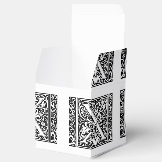 Letter X Middeleeuws Monogram Art Nouveau Bedankdoosjes (Geopend)