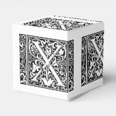 Letter X Middeleeuws Monogram Art Nouveau Bedankdoosjes (Achterkant)