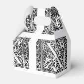 Letter X Middeleeuws Monogram Art Nouveau Bedankdoosjes (Achterkant)