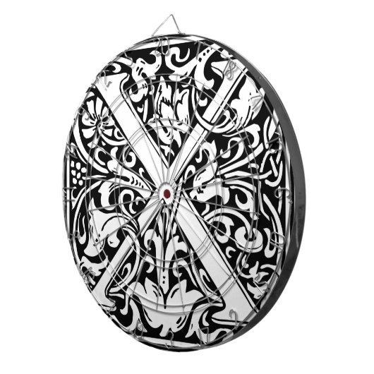 Letter X Middeleeuws Monogram Art Nouveau Dartbord (Voorkant Rechts)