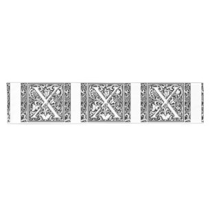 Letter X Middeleeuws Monogram Art Nouveau Korte Tafelloper