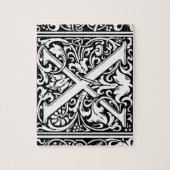 Letter X Middeleeuws Monogram Art Nouveau Legpuzzel (Verticaal)