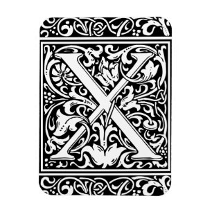 Letter X Middeleeuws Monogram Art Nouveau Magneet