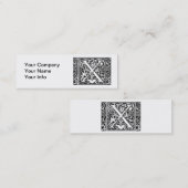 Letter X Middeleeuws Monogram Art Nouveau Mini Visitekaartje (Voorkant / Achterkant)