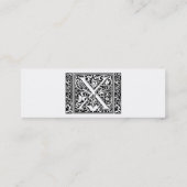 Letter X Middeleeuws Monogram Art Nouveau Mini Visitekaartje (Achterkant)