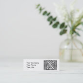 Letter X Middeleeuws Monogram Art Nouveau Mini Visitekaartje (Staand voorkant)