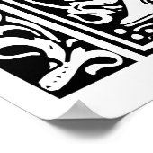 Letter X Middeleeuws Monogram Art Nouveau Poster (Hoek)