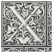 Letter X Middeleeuws Monogram Art Nouveau Stof (Close Up)