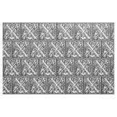 Letter X Middeleeuws Monogram Art Nouveau Stof (Fat Quarter)