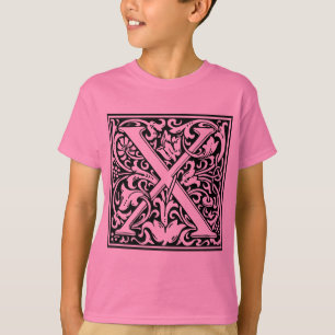 Letter X Middeleeuws Monogram Art Nouveau T-shirt