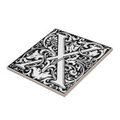 Letter X Middeleeuws Monogram Art Nouveau Tegeltje (Zijkant)