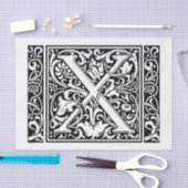 Letter X Middeleeuws Monogram Art Nouveau Tissuepapier (Craft)
