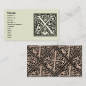 Letter X Middeleeuws Monogram Art Nouveau Visitekaartje (Voorkant / Achterkant)