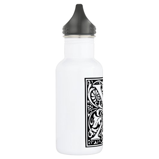 Letter X Middeleeuws Monogram Art Nouveau Waterfles (Links)