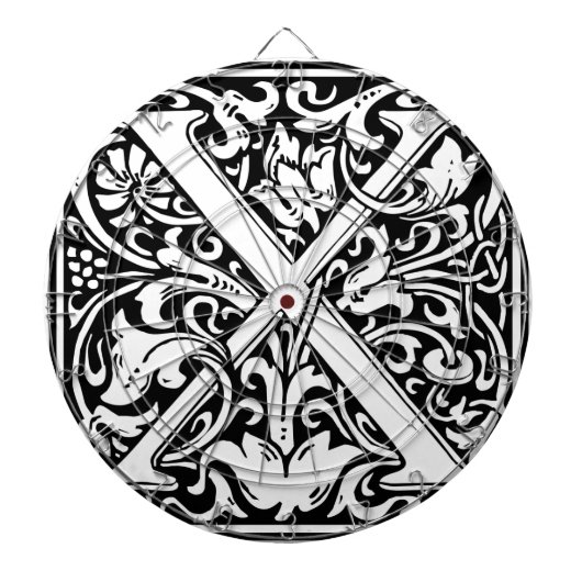 Letter X Middeleeuwse Monogram Art Nouveau Dartbord (Voorkant)