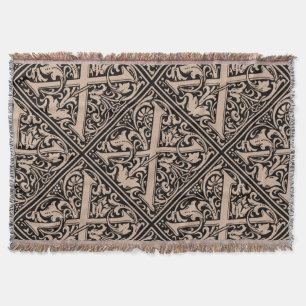 Letter X Middeleeuwse Monogram Art Nouveau Deken