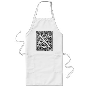 Letter X Middeleeuwse Monogram Art Nouveau Lang Schort
