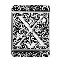 Letter X Middeleeuwse Monogram Art Nouveau