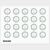 Letter X Monogram Aangepaste Naam Minimalistische  Ronde Sticker (Vel)