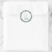 Letter X Monogram Aangepaste Naam Minimalistische  Ronde Sticker (Tas)