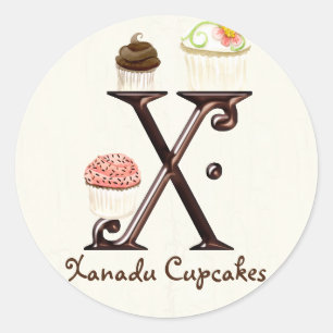 Letter X Monogram Cupcake Logo Zakelijke Stickers