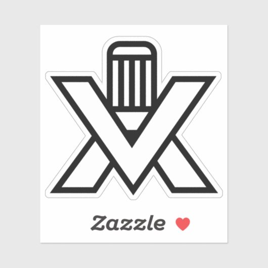 Letter X Monogram met Potlood Sticker (Vel)
