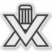 Letter X Monogram met Potlood Sticker (Voorkant)