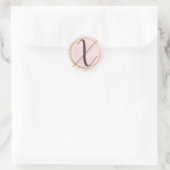 Letter X Monogram Roze Waterverf Goud Chic Ronde Sticker (Tas)