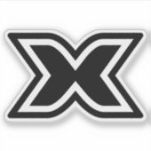 Letter X Monogram Sticker (Voorkant)