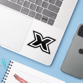 Letter X Monogram Sticker (Laptop met iPhone)