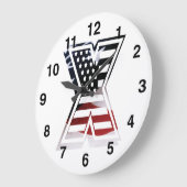 Letter X Monogram USA Vlag Grote Klok (Hoek)