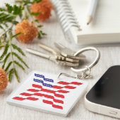 Letter X Monogram Vlag van de VS Sleutelhanger (Voorkant Rechts)