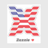 Letter X Monogram Vlag van de VS Sticker (Vel)