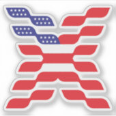 Letter X Monogram Vlag van de VS Sticker (Voorkant)