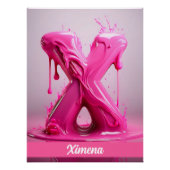 Letter X, Monogram X - Customizable Name Poster  (Voorkant)