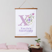Letter X plus voornaam met een Floral Design Hangend Wandkleed (Slaapkamer)