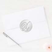 Letter X script initiaal faux Silver Monogram Adva Ronde Sticker (Envelop)