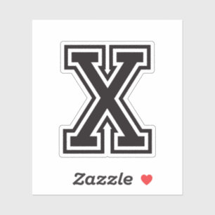 Letter X sportief collegelettertype alfabet Sticker