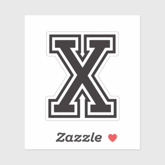 Letter X sportief collegelettertype alfabet Sticker (Vel)