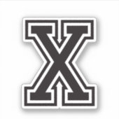 Letter X sportief collegelettertype alfabet Sticker (Voorkant)