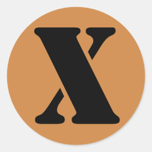 Letter X Stencil Alphabet van Janz Peru Gold Ronde Sticker